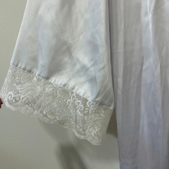 Victoria's Secret Womens Sz Small White Sheer Lace Slip Maxi Dress w/ Robe Bride - Picture 4 of 12